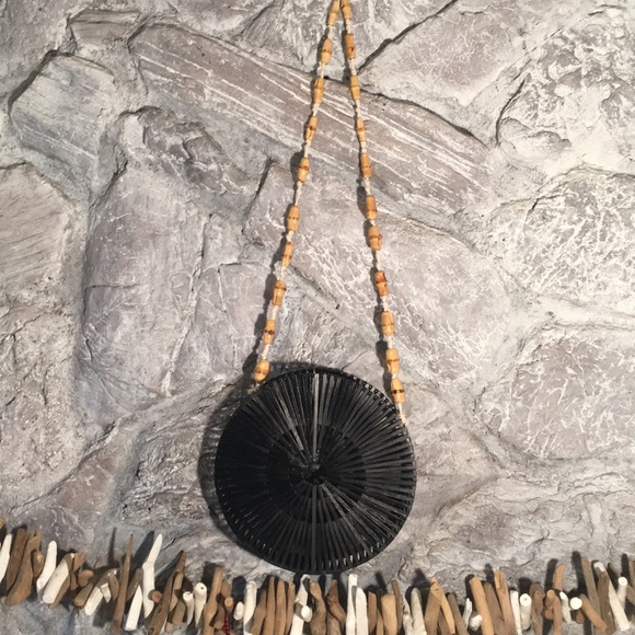 Black round bamboo with rope/bamboo strap - Picture 2 of 8